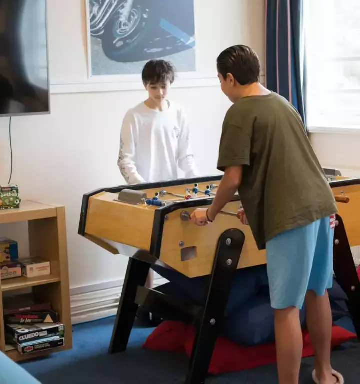 Table football in the evenings